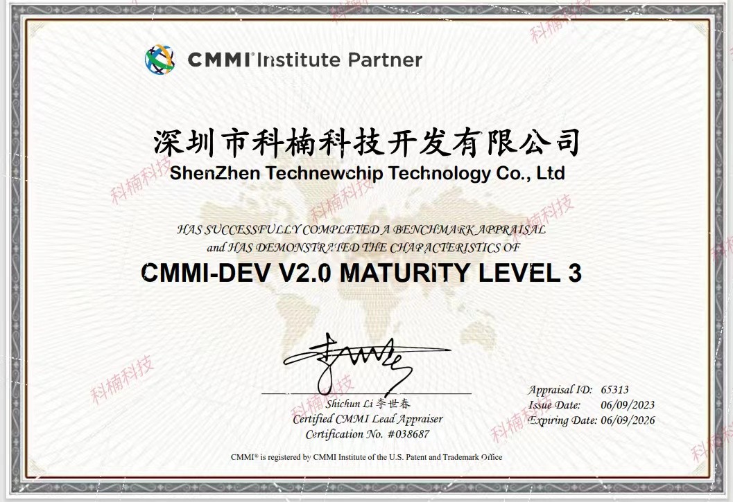2023年6月公司成功通过CMMI体系3级认证